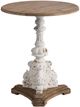 A & B Home Antique Natural Side Table with White Base-1