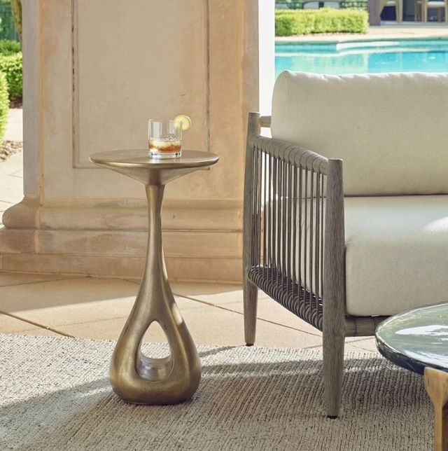 Uttermost® Tolstoy Antique Brass Metal Indoor-Outdoor Accent Table-1