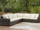 Signature Design by Ashley® Kimora 4-Piece Beige/Dark Brown Fabric/Natural Materials L-Shape Outdoor Sectional-1