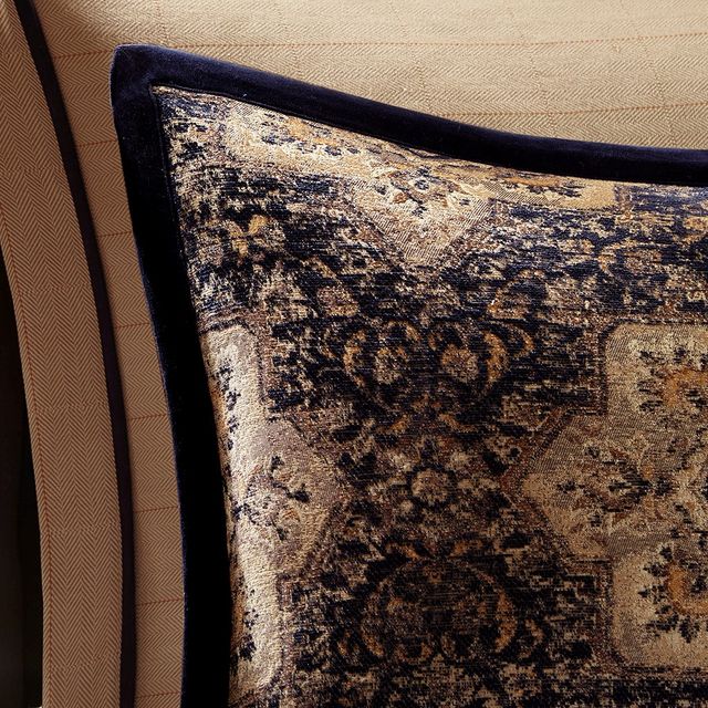 Olliix by Madison Park Signature Wellington Blue Queen Comforter Set-4
