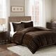 Olliix by Madison Park Duke Chocolate Full/Queen Faux Fur Comforter Mini Set-2