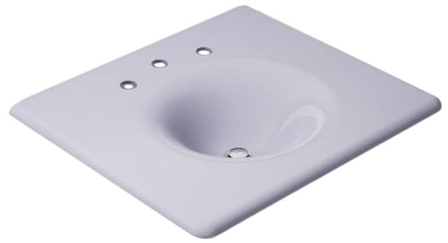 Kohler Iron/Impressions® Lavender Grey 25" Widespread Enameled Cast Iron Vanity Top with Integrated Round Sink-0