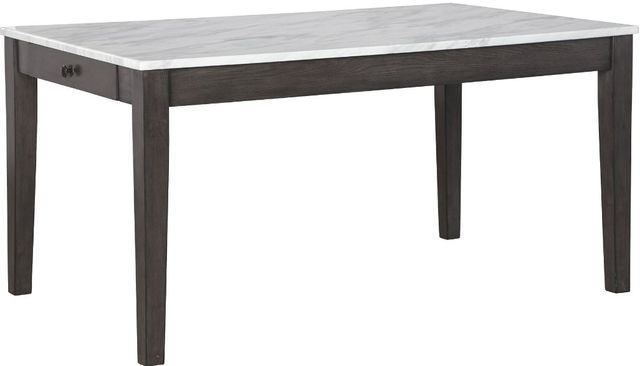 Benchcraft® Luvoni 6-Piece White/Dark Charcoal Gray Dining Table Set-1