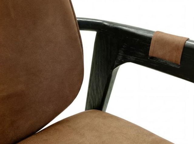 International Furniture Direct Forge Black/Brown Dining Arm Chair-4