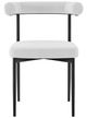 Armen Living Shannon 2-Piece Black/Cream Upholstered Dining Side Chair Set-2