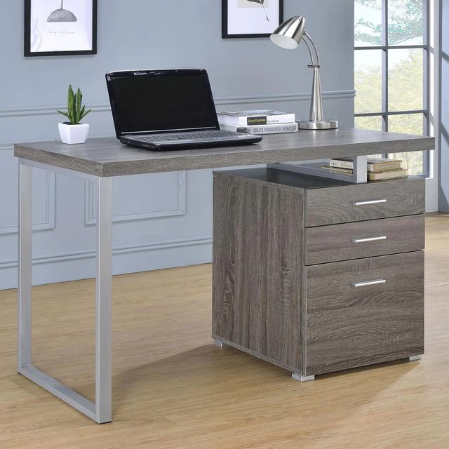 Coaster® Brennan Weathered Grey 3-Drawer Office Desk-4