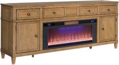 Signature Design by Ashley® Sharlance Light Brown TV Stand with Electric Fireplace