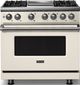 Viking® 5 Series 36" Pure White Pro Style Dual Fuel (LP) Range with Polished Chrome Trim-0