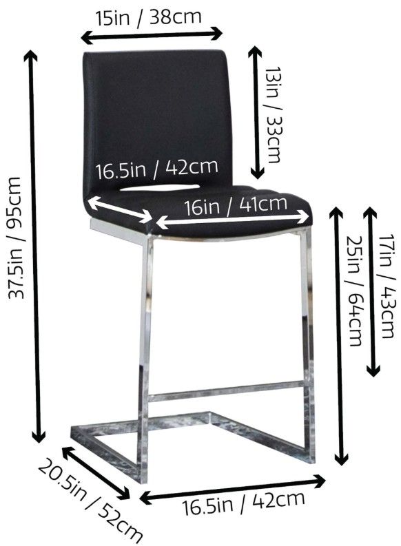 Cramco Dana Black/Chrome Counter Stool-2