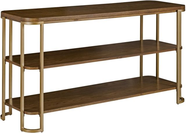 Hammary® Emerit Spice Console Table with Champagne Frame-0