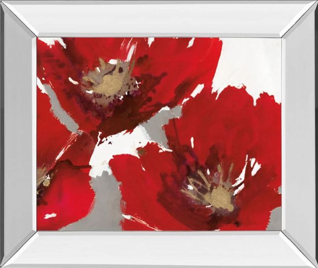 Classy Art Passion for Poppies Il by N. Barnes Mirror Framed Wall Art-0
