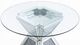 ACME Furniture Noralie Glass Top Round Dining Table with Hourglass Mirrored Base-3