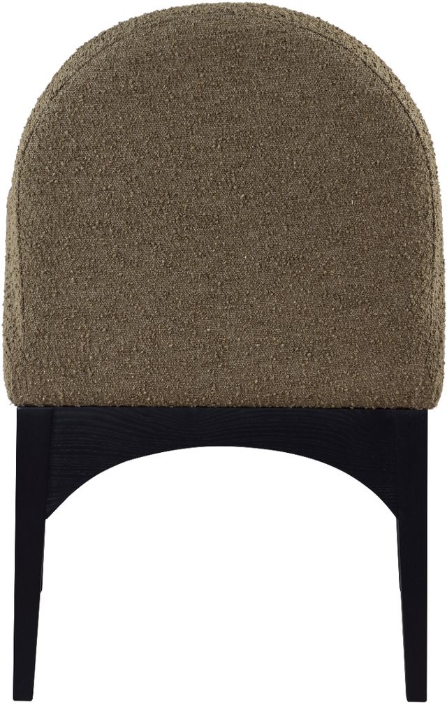 Meridian Furniture Waldorf Olive/Black Boucle Upholstered Dining Arm Chair-2