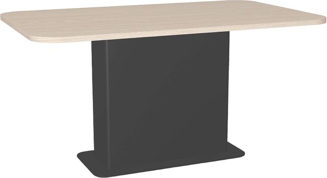 Amisco Customizable Lucarelli 60" Rectangular Dining Table with Radius Corners and 1" White Oak Veneer Top-0