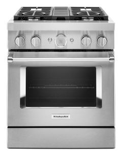 KitchenAid® 30" Stainless Steel Commercial-Style Freestanding Dual Fuel Range