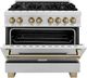 ZLINE Autograph Edition Legacy 36" Satin Stainless Steel Pro-Style Dual Fuel Range with Electric Convection Oven and Champagne Bronze Accents-2
