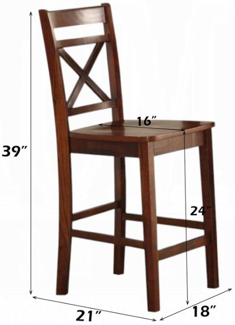 ACME Furniture Tartys 2-Piece Cherry Counter Chair Set-2