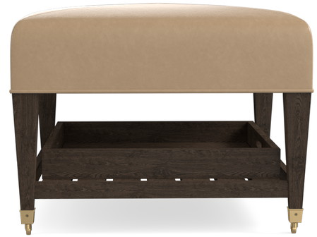 Bassett® Furniture Kara Leather Ottoman with Tray-2