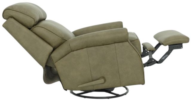 BarcaLounger® Crews Oasis Olive Leather Manual Swivel Glider Recliner-1