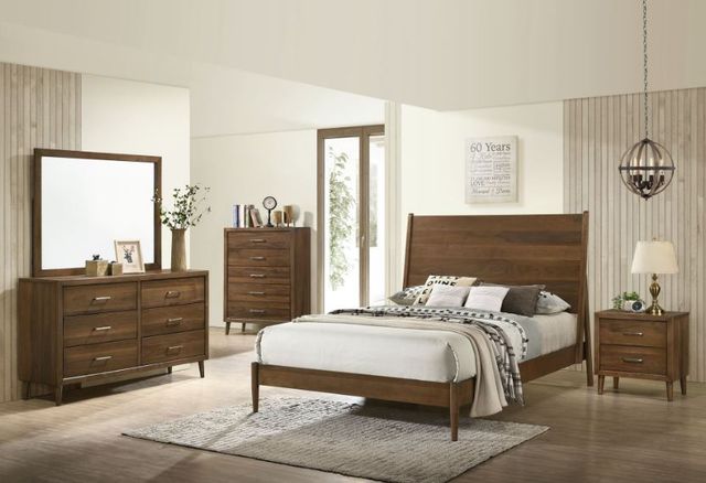 Elements International Malibu Walnut Dresser and Mirror-4