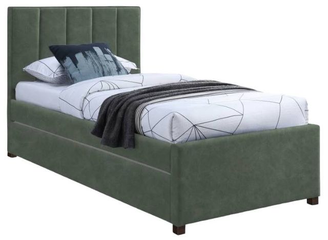 Meridian Furniture Hudson Green Twin Upholstered Trundle Bed-0