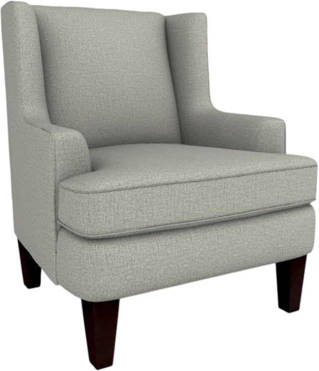 Best® Home Furnishings Customizable Field & Stream Home Sterling Wing Back Chair with Plaid Cushion and Espresso Legs-0