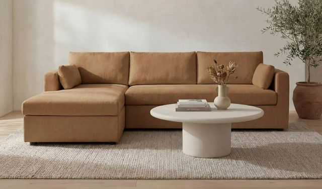 Moe's Home Collection Frida Cream Concrete Outdoor Coffee Table-1