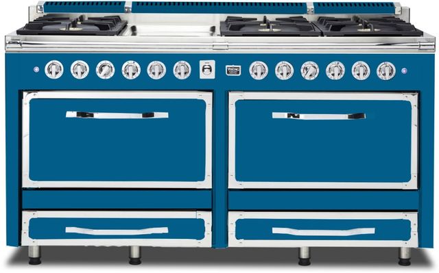 Viking® Tuscany 66" Alluvial Blue Dual Fuel Pro-Style Dual Fuel Natural Gas Range-0