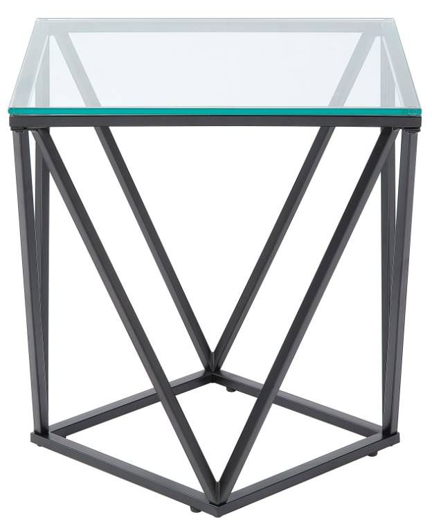 Mazin Furniture Kalia Glass Top End Table with Gray Base-1