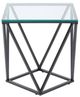 Mazin Furniture Kalia Glass Top End Table with Gray Base-1