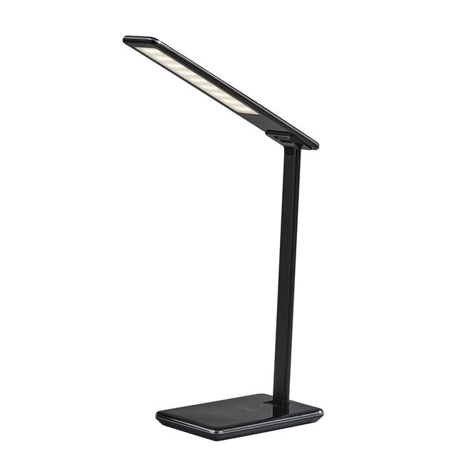 Adesso® Declan Glossy Black Led Adessocharge Wireless Charging Multi-Function Desk Lamp-0