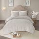 Olliix by Madison Park Grey King/California King Laetitia Tufted Cotton Chenille Medallion Duvet Cover Set-1
