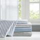 Olliix by Madison Park Essentials Grey Stripe Full Chambray Sheet Set-5