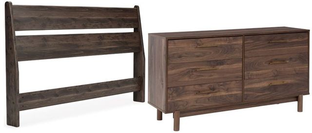 Signature Design by Ashley® Calverson 2-Piece Mocha Full Panel Headboard Bed Set-0