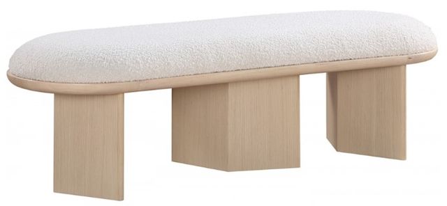 Meridian Furniture Wilshire Cream/Natural Upholstered Bench-0