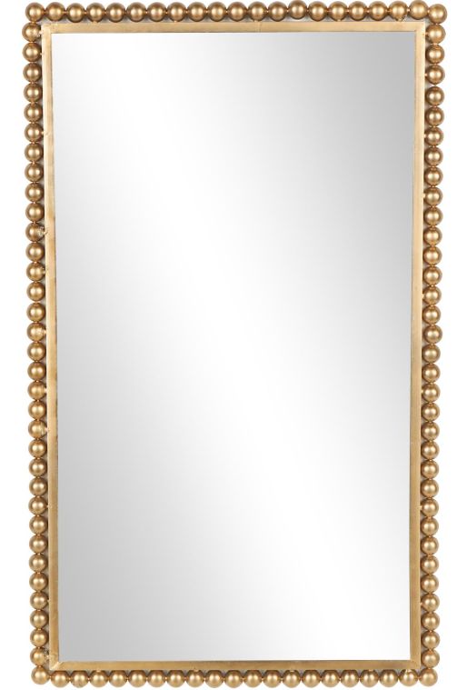 Deco Marche CosmoLiving by Cosmopolitan Gold Rectangular Beaded Wall Mirror-0