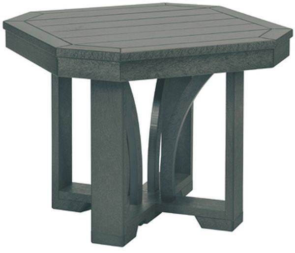 C R Plastic St. Tropez Slate Gray Square End Table-0
