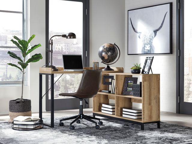 Signature Design by Ashley® Gerdanet 2-Piece Light Brown/Black Home Office Set-3