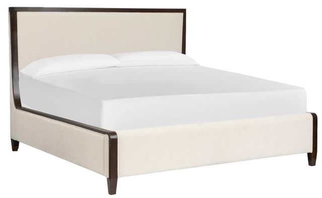 Magnussen Home® Rowan Beige/Espresso Brown King Upholstered Panel Bed-0