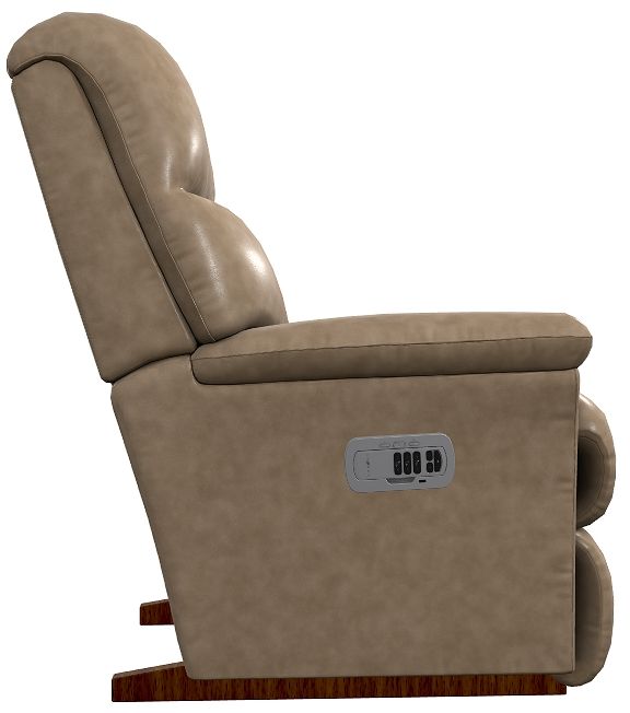 La-Z-Boy® Reed Beige Leather Power Rocking Recliner with Headrest-2