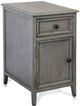 StyleCraft Vintage Gray 1-Drawer Side Table with Door-0