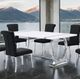Furniture of America® Holbaek White 80" Dining Table with Silver Base-1