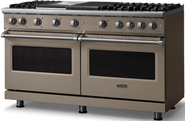 Viking® 5 Series 60" Nantucket Pro Style Gas (NG) Range with Polished Chrome Trim-2