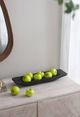 A & B Home Black Rectangle Teak Wood Tray-5