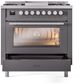 Ilve® Professional Plus II 36" Graphite Matte Pro Style Dual Fuel Range-3