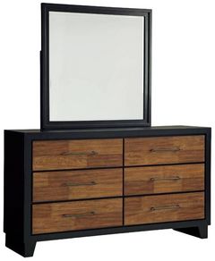 Benchcraft® Kraeburn Black/Brown Dresser and Mirror