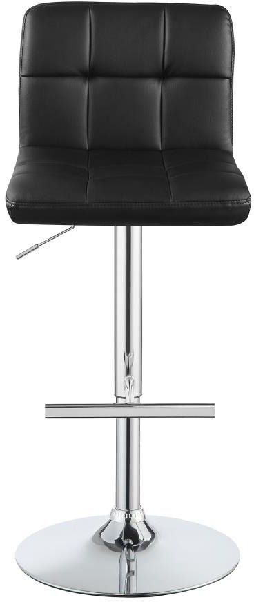 Coaster® Lenny 2-Piece Chrome/Black Adjustable Height Stools-3
