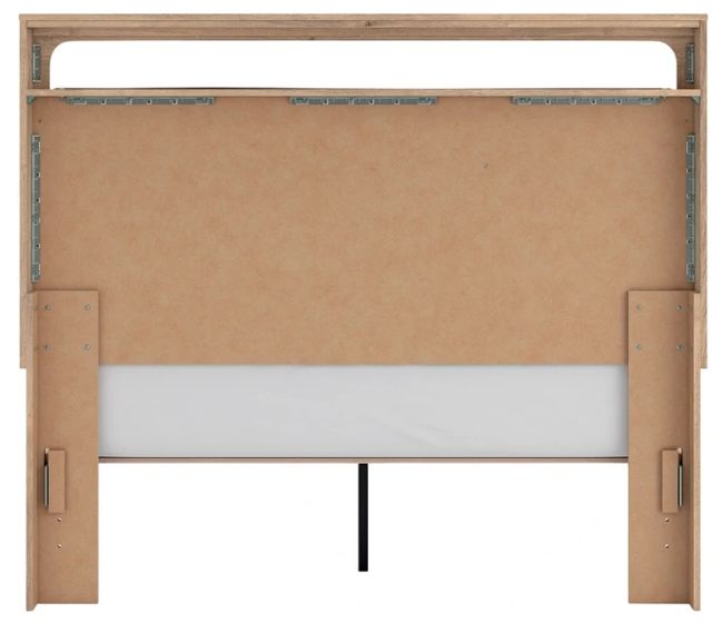 Signature Design by Ashley® Kinlanni Tan Queen Upholstered Platform Bed-4