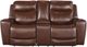 Signature Design by Ashley® Momentum Moves Mahogany Power Reclining Loveseat with Console and Adjustable Headrest-1