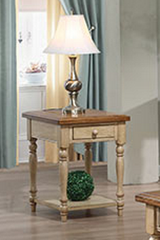 Winners Only® Quails Run Almond 20" End Table with Wheat Base-0